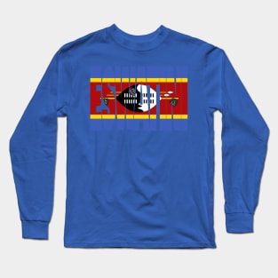 Eswatini flag stencil Long Sleeve T-Shirt